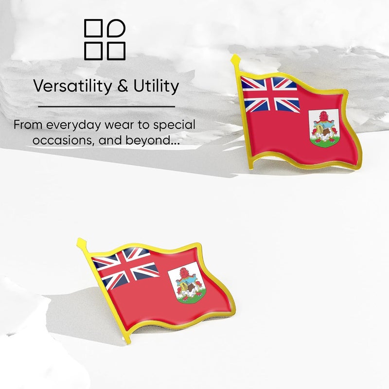 Ababyyan Bermuda Flag Lapel Pin - Enamel Metal National Badge | World Travel Souvenir Gifts for Men & Women | Country Flag Patriotic Brooch Bulk Pack of Pins for Hat, Tie, Clothes, Backpack (1pc) - Image 5